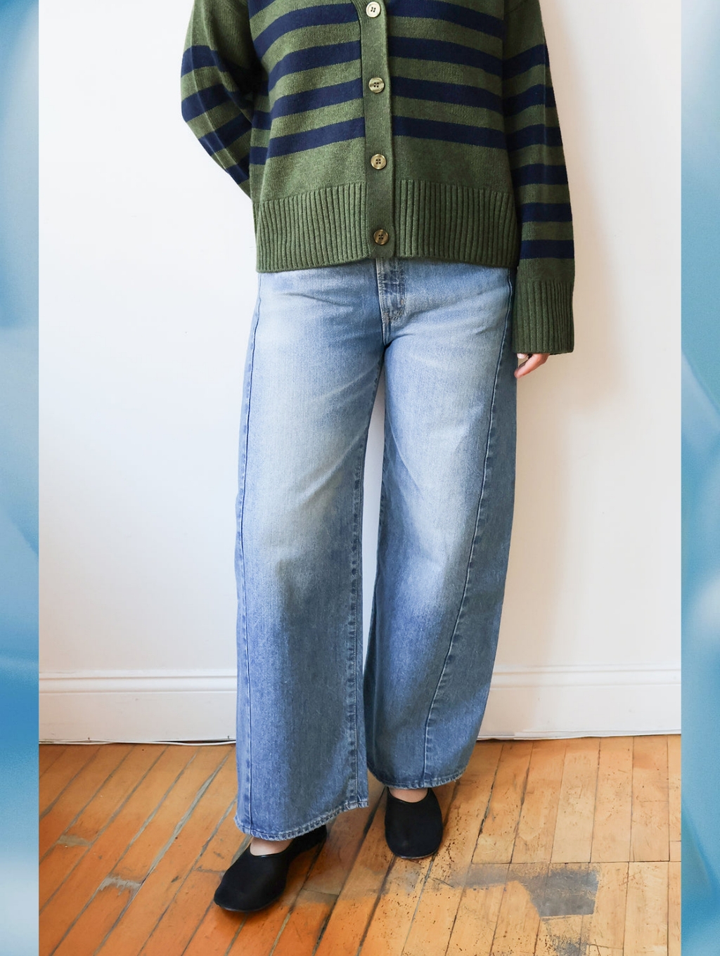 Moussy Vintage Bayard Side Line Cocoon In Blue